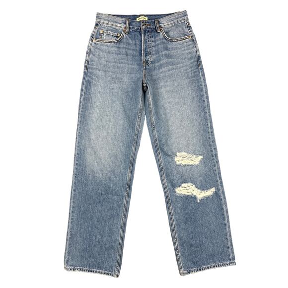 GRLFRND - The Bella Low Rise Boyfriend Distressed Jeans in Blue - Picture 1 of 5